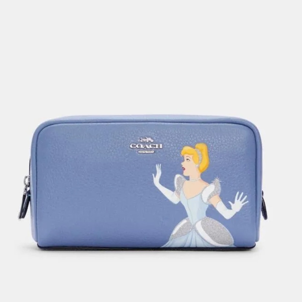 Cinderella Disney X Coach Small Boxy Cosmetic Case. Condition is New with Tags